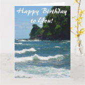 Gelukkige het briefkaart blauwe oceaan van de (Gele Bloem)