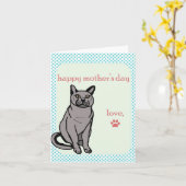 Gelukkige het moederdagkaart van de kat kaart (Gele Bloem)