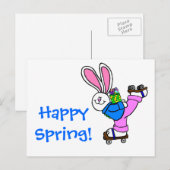 Gelukkige het Schaatsen van de Rol van de Lente Feestdagenkaart (Voorkant / Achterkant)