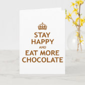 Gelukkige het verblijf en eet Meer Chocolade Kaart (Gele Bloem)