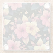 Gelukkige Hibiscus Glazen Onderzetter (Achterkant)