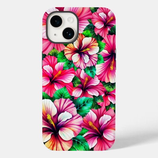 Gelukkige Hibiscus Hawaiian bloemen Case-Mate iPhone Case (Achterkant)