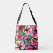 Gelukkige Hibiscus Hawaiian bloemen Crossbody Tas (Achterkant)