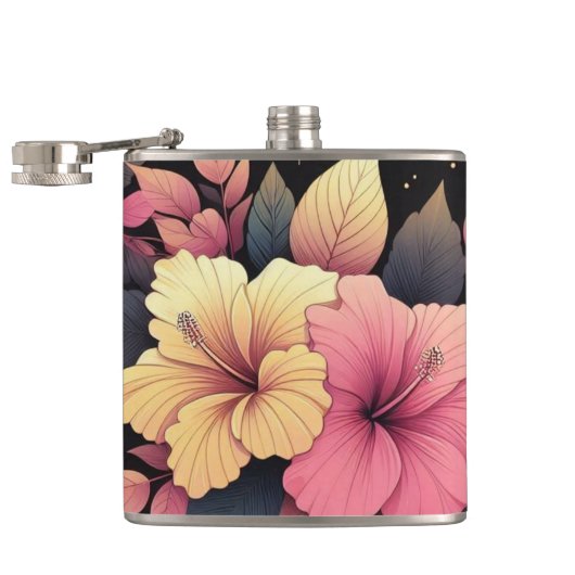 Gelukkige Hibiscus Heupfles (Geopend)