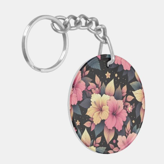 Gelukkige Hibiscus Sleutelhanger (Voorkant Links)