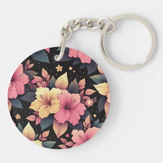 Gelukkige Hibiscus Sleutelhanger (Achterkant)