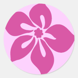Gelukkige Hibiscus" Sticker in Fuchsia