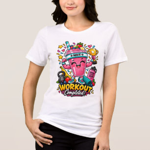 Gelukkige HIIT-smoothie-kampioen Workout Voltooid Tri-Blend Shirt