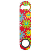 Gelukkige Hippie Bloemen Speed Flessenopener (Achterkant)