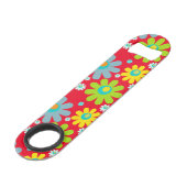 Gelukkige Hippie Bloemen Speed Flessenopener (Achterkant Gekanteld)