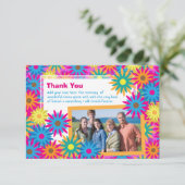 Gelukkige Hippie Bloemmacht Dank u nota's Kaart (Staand voorkant)