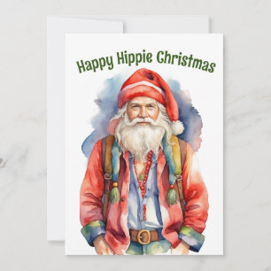 Gelukkige Hippie Kerstmis Feestdagenkaart