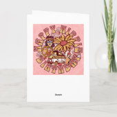 Gelukkige Hippie Verjaardag Retro Kaart (Achterkant)