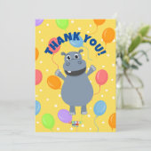 Gelukkige Hippo bedankkaarten (horizontaal) Bedankkaart (Staand voorkant)