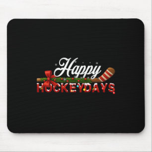 Gelukkige Hockeydagen Kerst Ijs Hockey Speler Team Muismat