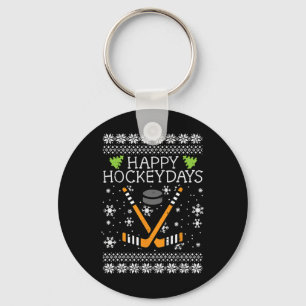 Gelukkige Hockeydagen Lelijke Kerstmis Kerst Hocke Sleutelhanger