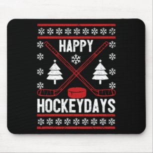 Gelukkige Hockeydays Leuke Kerstmis Ijshockey Spel Muismat