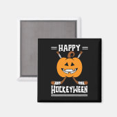 Gelukkige Hockeyween Halloween ijshockeyspeler en Magneet (Voorkant / Achterkant)
