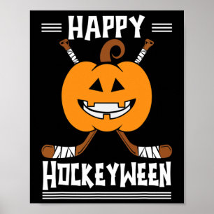 Gelukkige Hockeyween Halloween ijshockeyspeler en  Poster