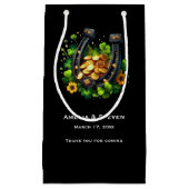 Gelukkige Hoefijzer en gouden munten bruiloft Klein Cadeauzakje (Voorkant)