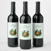 Gelukkige Hoefijzer en gouden munten St. Patrick's Wijn Etiket (Flessen)