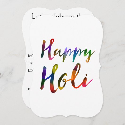 Gelukkige Holi Bokeh Lichten Kaart (Voorkant / Achterkant)