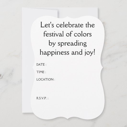 Gelukkige Holi Bokeh Lichten Kaart (Achterkant)