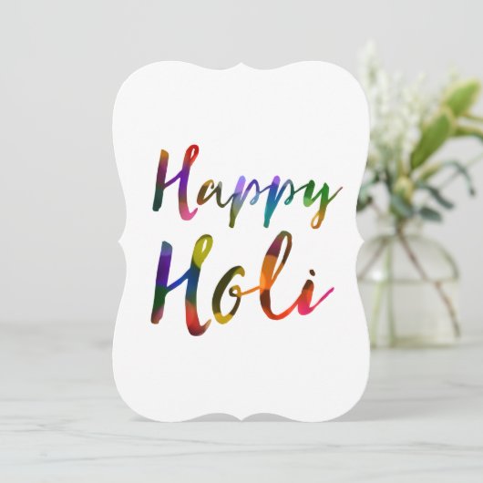 Gelukkige Holi Bokeh Lichten Kaart (Staand voorkant)