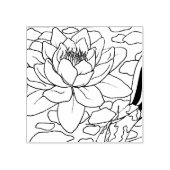 Gelukkige Holle Koi- Waterlelie Rubberstempel (Afrduk)