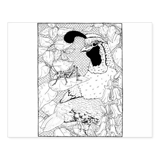 Gelukkige Holle Kwartel Rubberstempel (Afrduk)