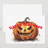 GELUKKIGE HOLLOWEEN - Halloween pompoen Feestdagenkaart (Voorkant / Achterkant)