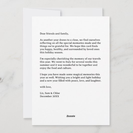 GELUKKIGE HOLLY DAGEN Hand-getrokken CUSTOM 6 FOTO Feestdagenkaart (Achterkant)