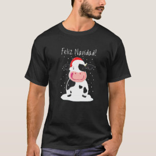 Gelukkige Holstein Koe Wenst U Prettig Kerstfeest T-shirt
