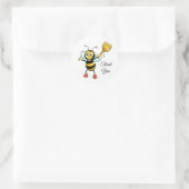 Gelukkige hommel op witte bedankje ronde sticker (Tas)