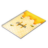 Gelukkige hommels honingraat honing druppelend notitieboek (Linkerzijde)