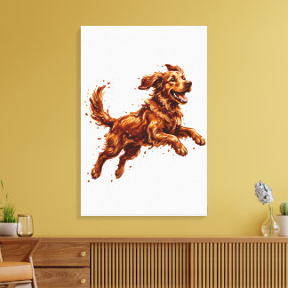 Gelukkige Hond Chocolade Spetter – Grappige Chocol Canvas Afdruk