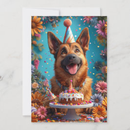 Gelukkige Hond die Verjaardag Viert Kaart