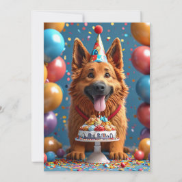 Gelukkige Hond die Verjaardag Viert Kaart