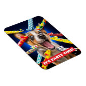 Gelukkige Hond Feest Toeters Magneet (Rechterzijde)