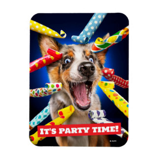 Gelukkige Hond Feest Toeters Magneet