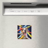 Gelukkige Hond Feest Toeters Magneet (Insitu (Vaatwasser))