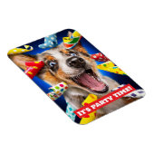 Gelukkige Hond Feest Toeters Magneet (Rechterzijde)