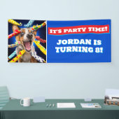 Gelukkige Hond Feest Toeters Spandoek (Beurs)