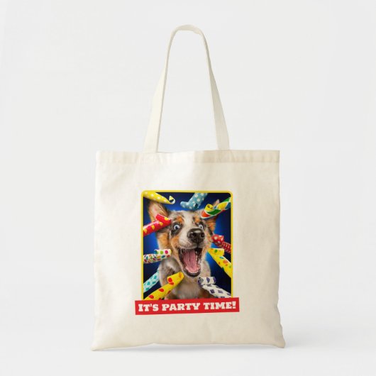 Gelukkige Hond Feest Toeters Tote Bag (Voorkant)