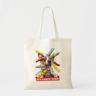 Gelukkige Hond Feest Toeters Tote Bag