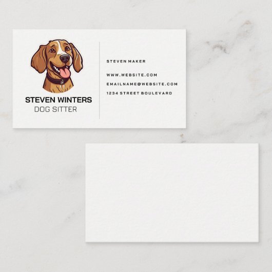 Gelukkige hond glimlacht visitekaartje (Voorkant / Achterkant)