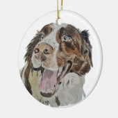 Gelukkige Hond Keramisch Ornament (Links)