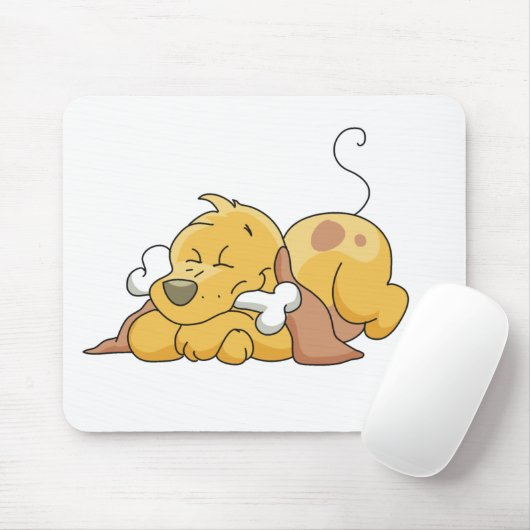 Gelukkige hond met bot muismat (Met muis)