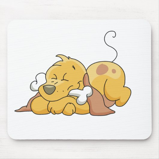 Gelukkige hond met bot muismat (Voorkant)