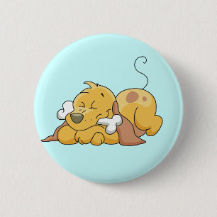 Gelukkige Hond met de T-shirts en de Giften van Ronde Button 5,7 Cm